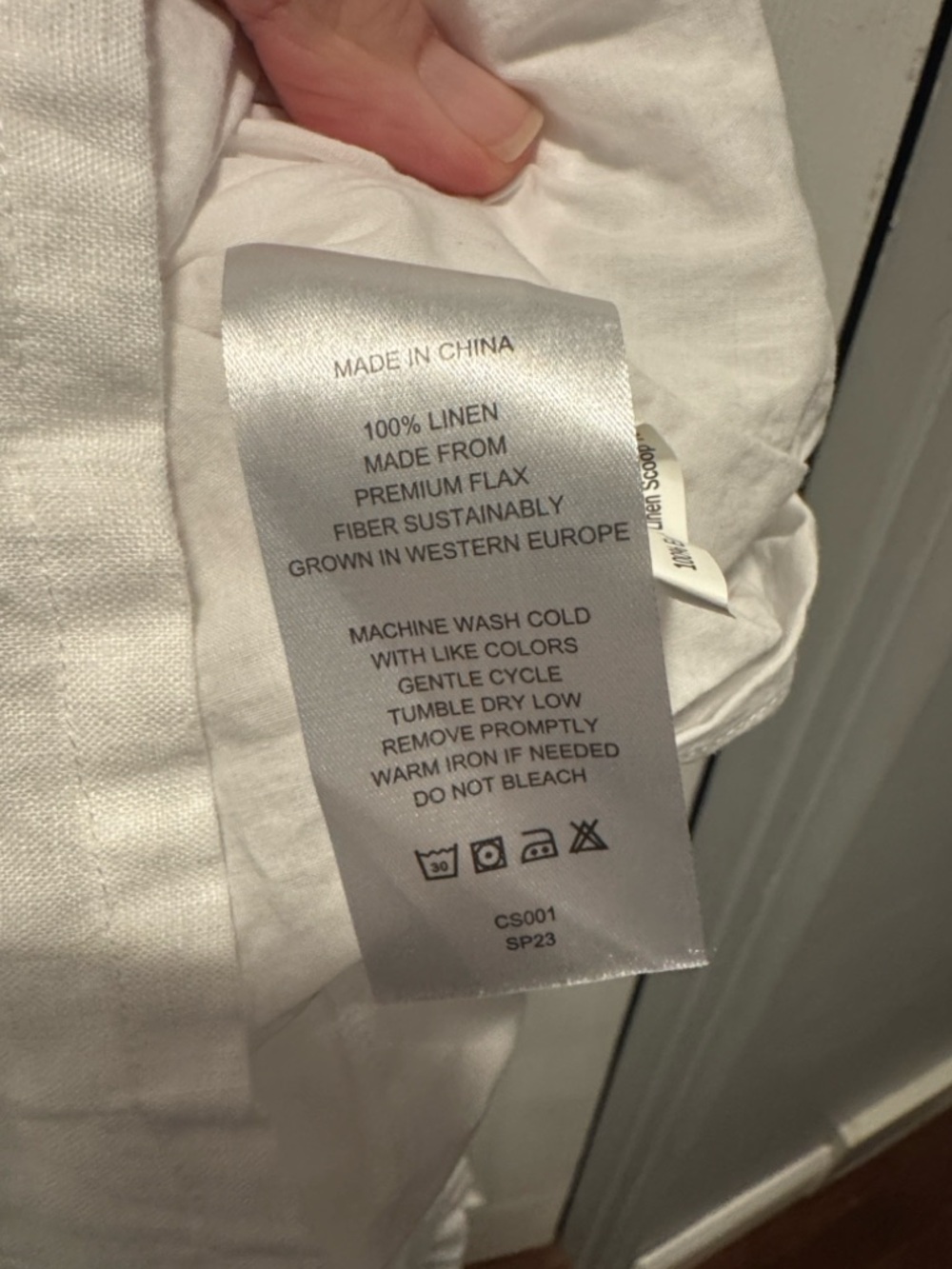 Quince White 100% European Linen Scoop Neck Midi Dress - Picture 5 of 6